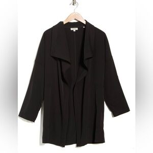 MAX STUDIO Black Drape Collared Jacket